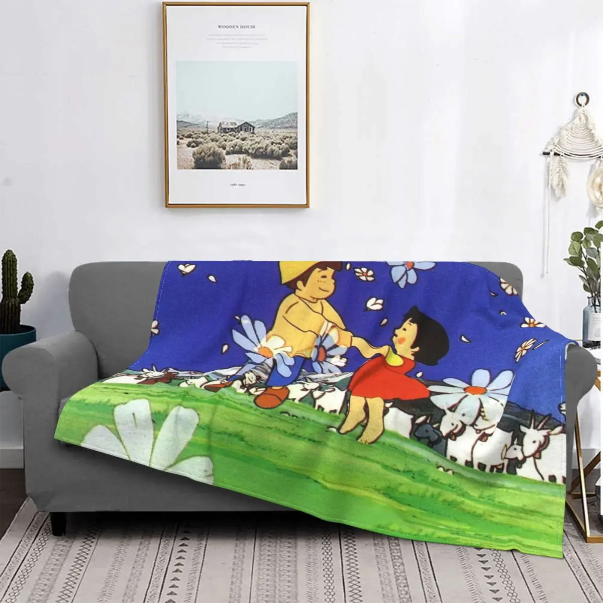 

Heidi Friend Blankets Fleece Spring Autumn Cute Cartoon Multi-function Super Soft Throw Blankets for Bed Office Plush Thin Quilt