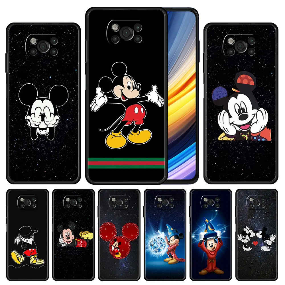 

Case Cover for Xiaomi Poco X3 X4 M3 F1 F2 F3 M3 M4 NFC Redmi K40 K40s K50 11T 12 12X Pro Silicone Soft Disney Mickey Mouse Dark