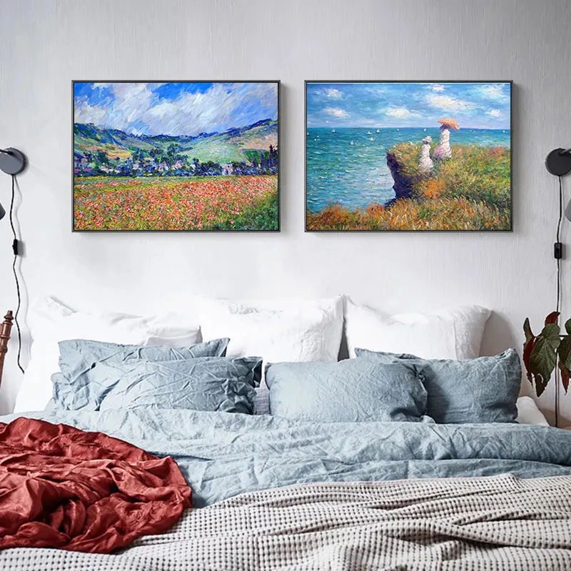 Современный абстрактный пейзаж настенное искусство известный Клод Моне холст