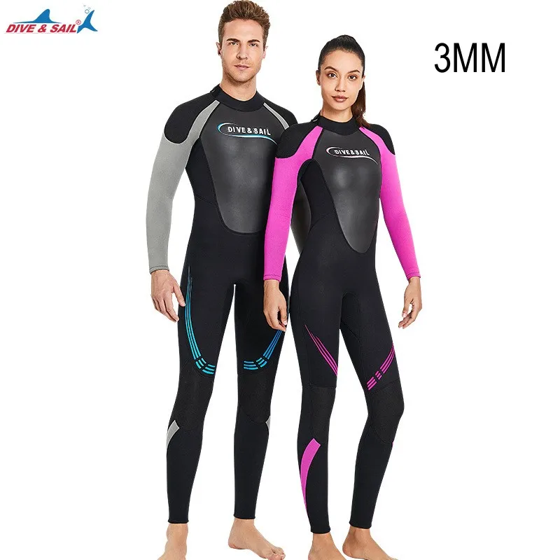 3MM Men Women Neoprene Underwater Hunting Back Zipper Spearfishing Diving Suit Scuba Long Sleeve Surfing Swim Kayaking WetSuit