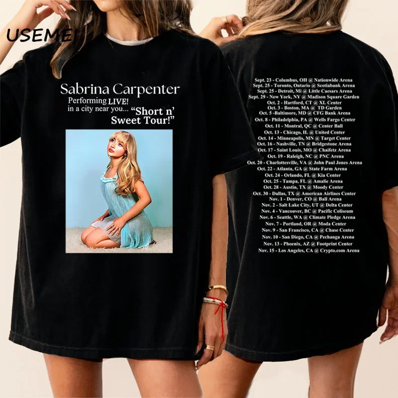 Футболка женская/Мужская короткая хлопковая с круглым вырезом и принтом