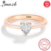 lmnzb tibetan silver heart clear cz gold color rings for women engagement wedding band romantic jewelry ljz222