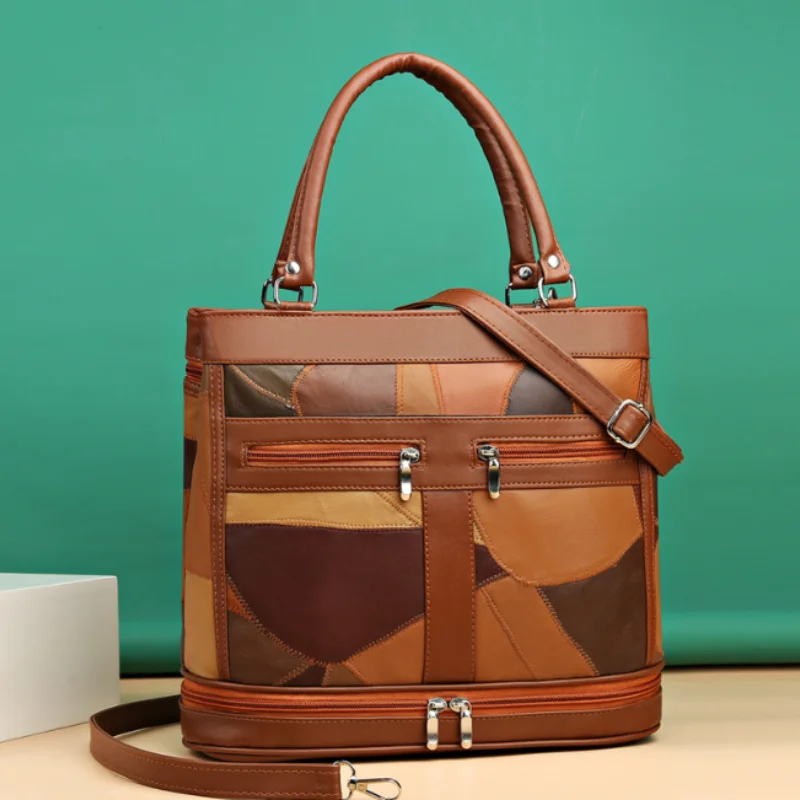 Women's Handbag Women's Shoulder Bag Fashion Purse Vintage Leather Bag Large Capacity Handbag Inclined Shoulder Bag Mom's Bag