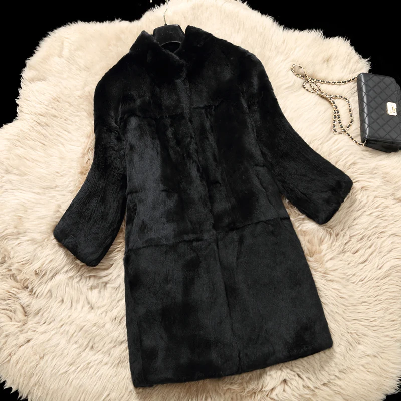 Real Overcoat Women's Winter Coats 2022 Fur Mink Fur Thick Winter High Street Other Slim Real Fur Woman