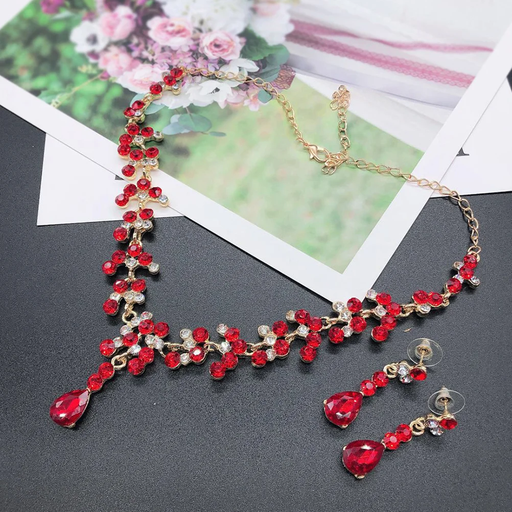 

1 Set of Decorative Crown Headband Clip-on Earring and Necklace Ornaments Girls Party Jewelry Set