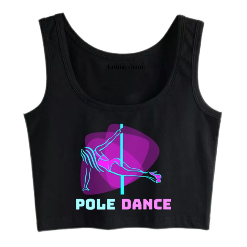

Pole Dance Aesthetic Harajuku Gothic Breathable Slim Fit Tank Top Women's Yoga Sports Workout Crop Tops Gym Training Vest