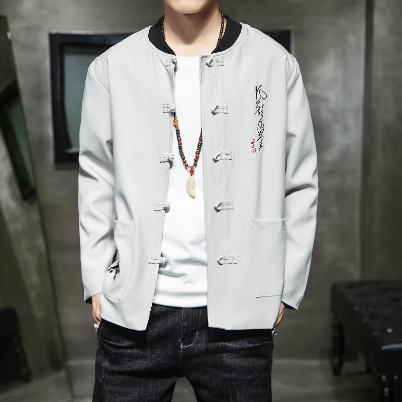 

Кимоно мужское с вышивкой, модный хаори самурайский кардиган с драпировкой, повседневная куртка, уличная японская одежда