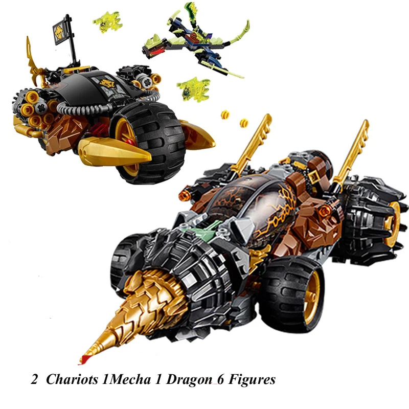 

3 Sets Ninja Mecha Chariots Dragon Knight Model Building Blocks Bricks KAI JAY ZANE Figures Toy for Children Gift