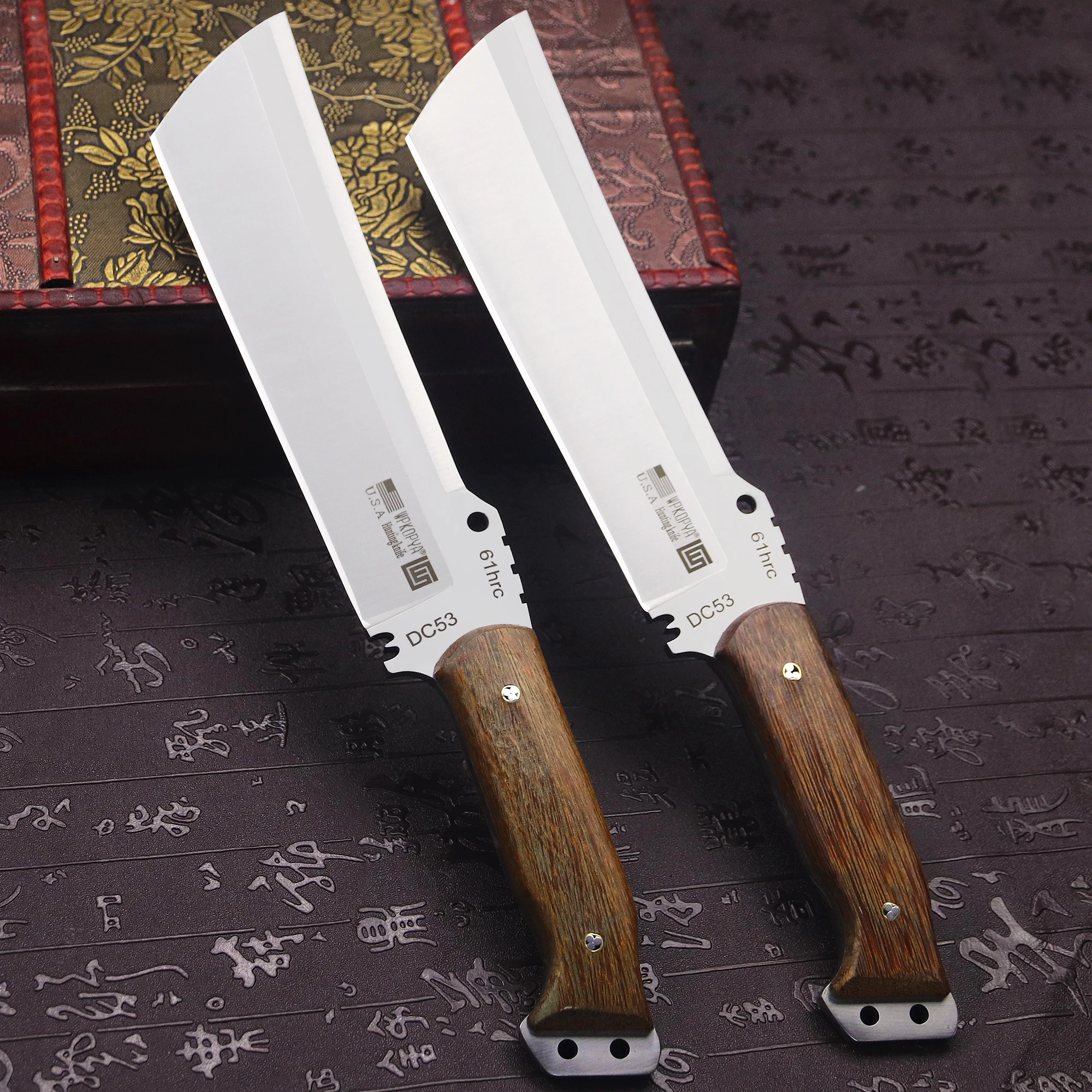 WPKOPYA немецкий уличный нож для дров DC53 All Tang + кожаный чехол на одно плечо топор