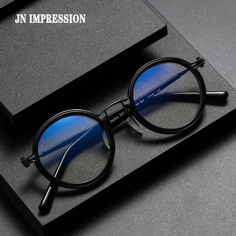 Retro Titanium Anti Blue Light Reading Glasses Women&Men Round Frame Prebyopia Eyeglasses Goggles Computer For Elder 0+1.0to+4.0