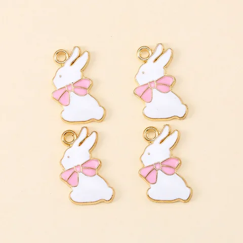 RUWENSHU Эмалевые шармы кролики набор из 12 штук