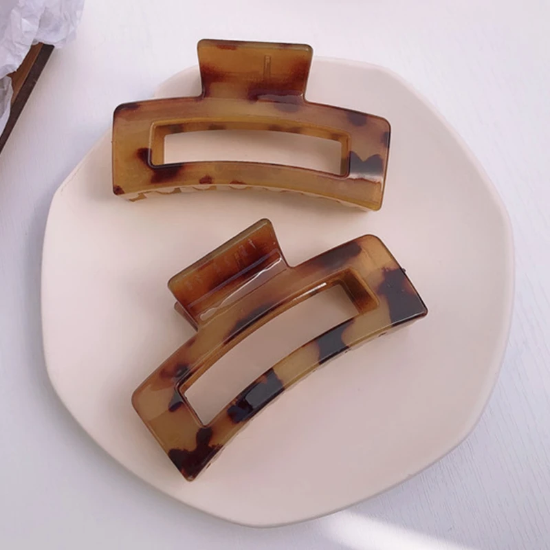 

Transparent Hair Claws Crab Solid Color Acrylic Barrette Vintage Hair Clip Simple Elegant Hair Accessories Ponytail Clip Crabs