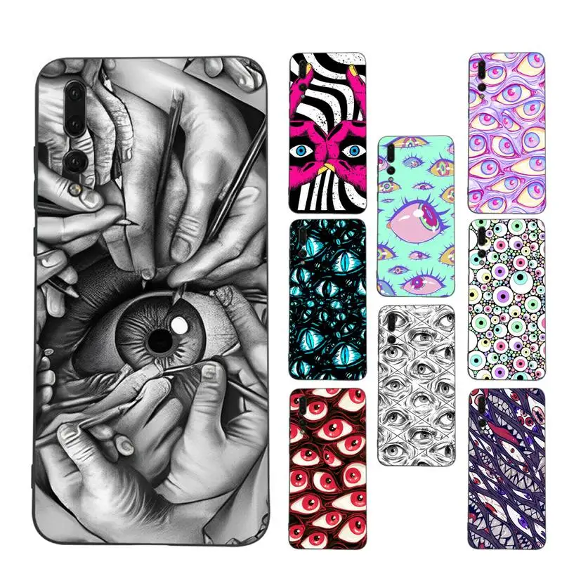 

Psychous horror eye pattern Phone Case for Samsung A51 A30s A52 A71 A12 for Huawei Honor 10i for OPPO vivo Y11 cover