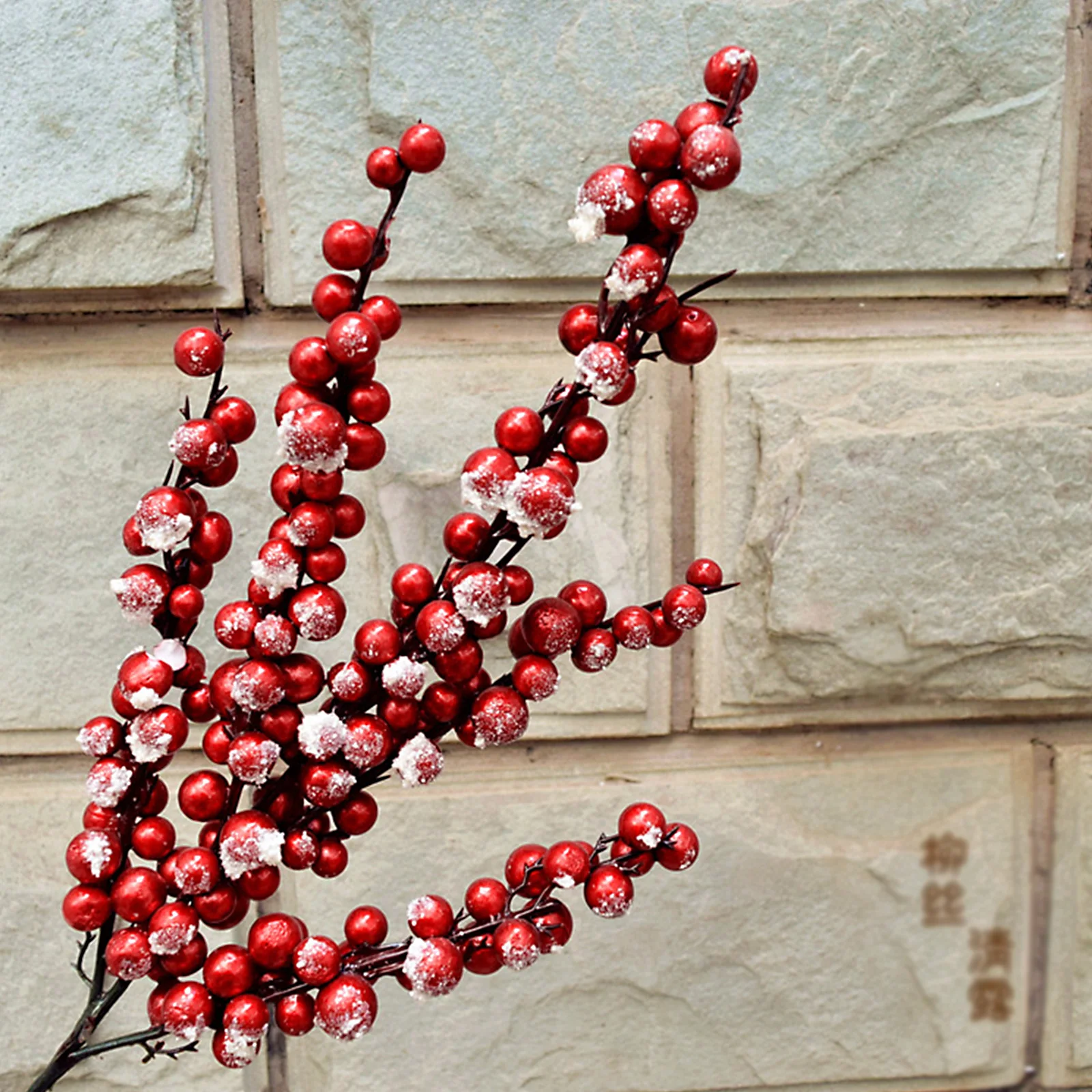 Рождественское украшение имитация ветки красных фруктов для дома яркая пена