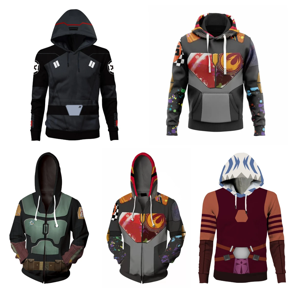 Худи с принтом звезды джедая из второго сестры пуловер унисекс капюшоном для