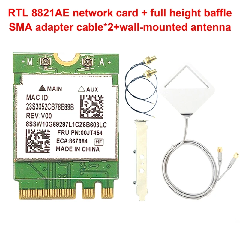 

RTL8821AE Dual Frequency Network Card 433Mbps Network Card Adapter M.2 NGFF 2230 Wireless Network Card WIFI Module