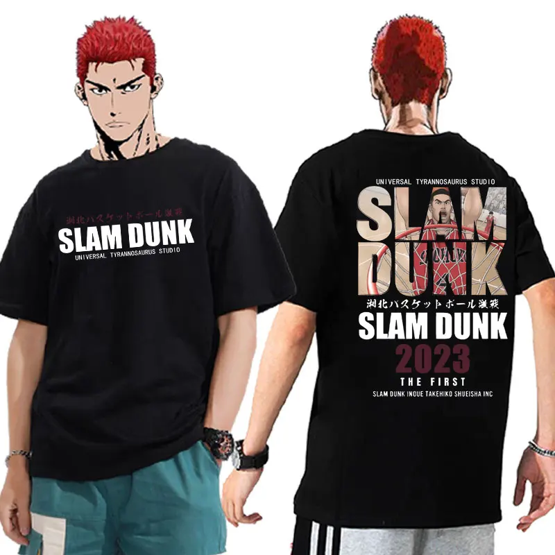 

90s Anime The First Slam Dunk Tshirt Sakuragi Hanamichi Akagi Takenori T-shirt Manga Tees Men Women Summer 100% Cotton T Shirt