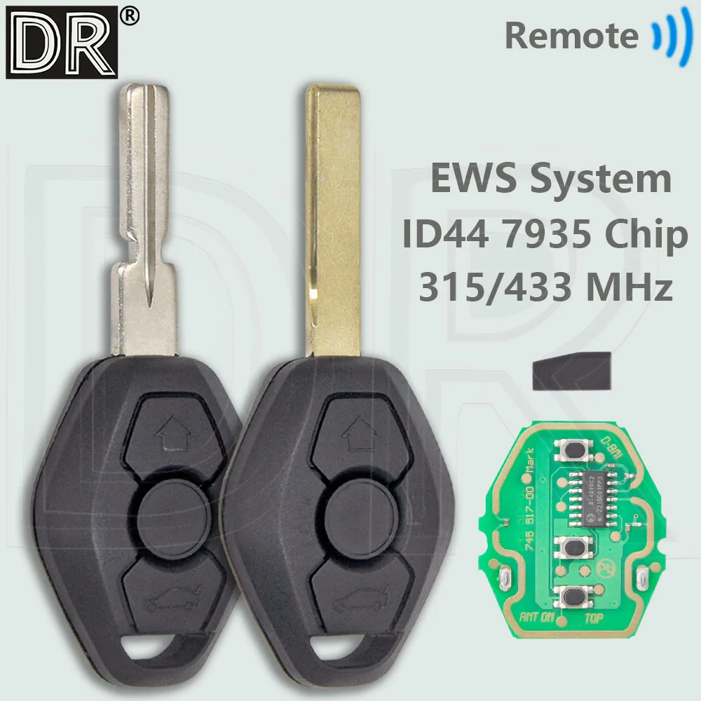 Система DR EWS ID44 PCF7935 с переключателем чипа 315/433 МГц HU58/HU92 Автомобильный