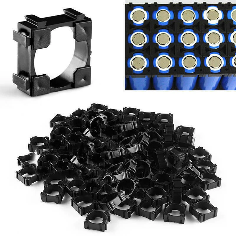 

100pcs 18650 Lithium Battery Cell Holders Plastic Battery Pack Bracket Safety Spacer Radiating Shell Storage Bracket Stand