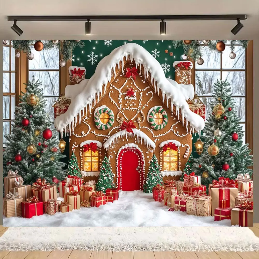 Рождественская вечеринка Снежный имбирный дом фотография фон с блестками Рождественская елка фонарь Подарочная будка детский зимний день рождения портрет игорь михайлович мацкевич криминологический портрет степана бандеры монография