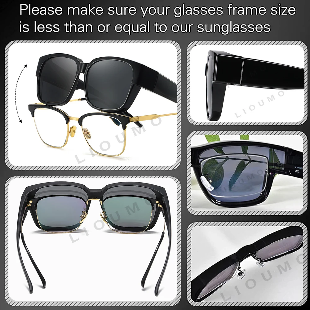 LIOUMO 2022 New Design Men Polarized Sunglasses Cover Over The Prescription Myopia Glasses Women UV400 Eyewear brillen dames