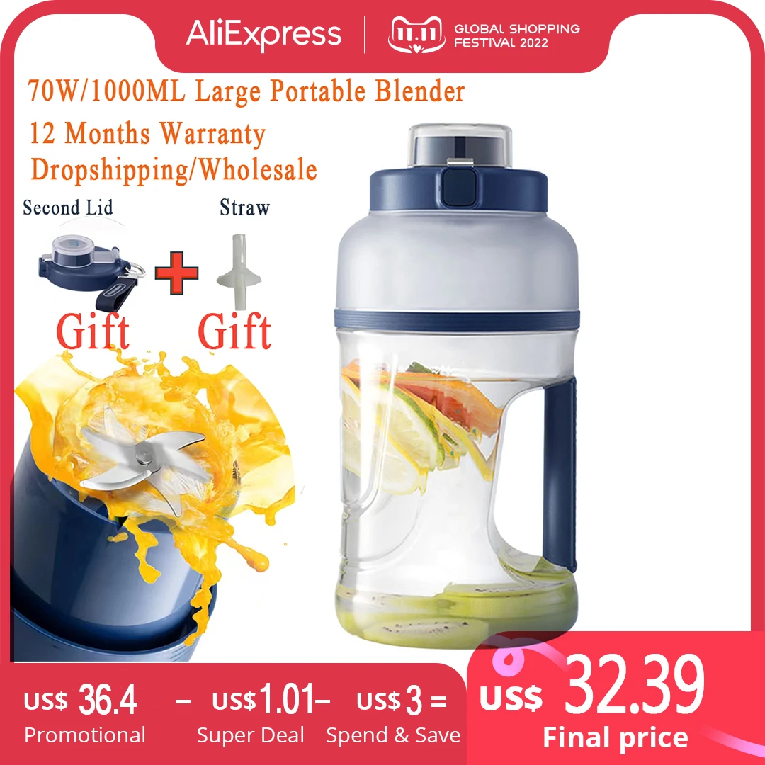 Portable Blender Bottle 70W Powerful Fresh Juice Blender 100