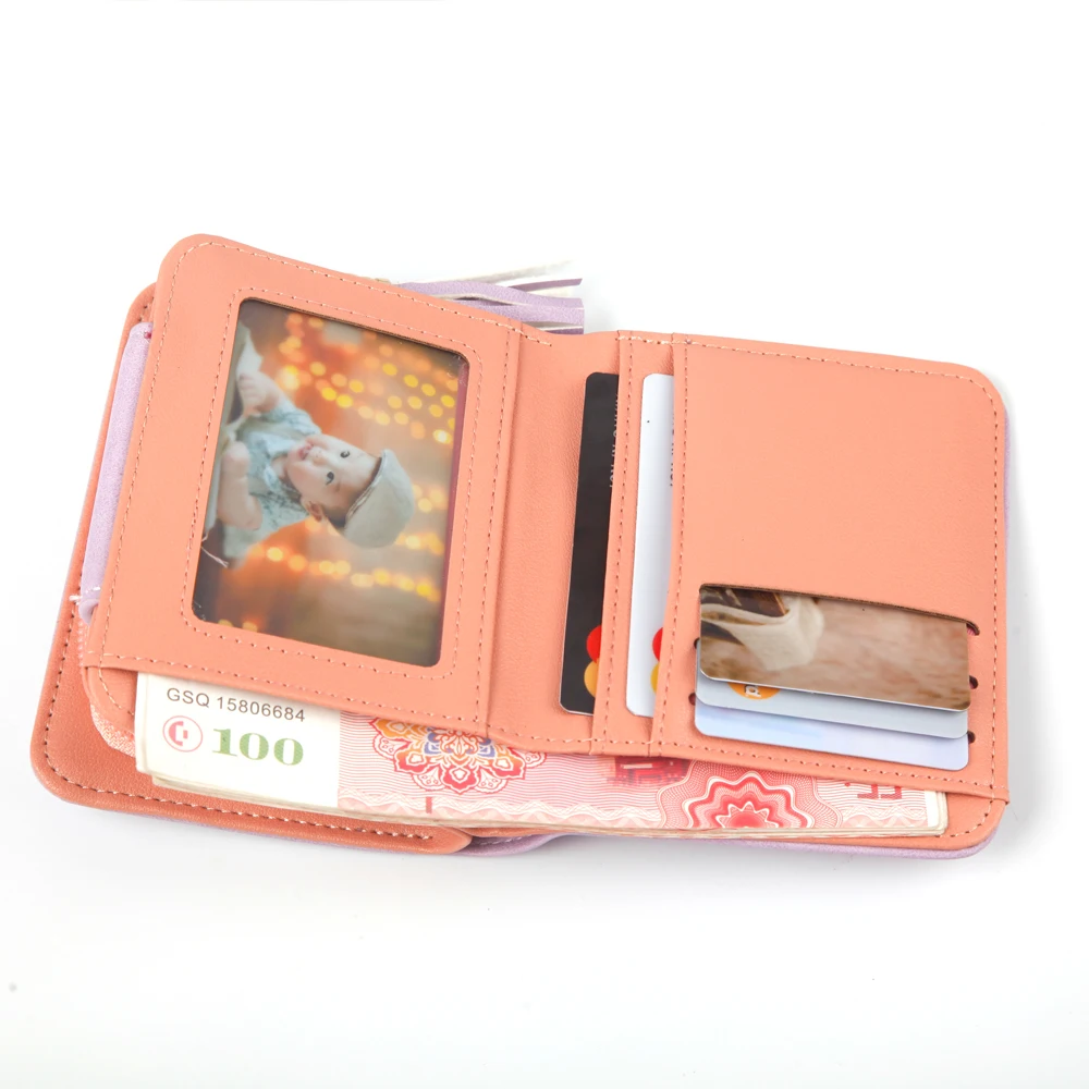 2022 симпатичный кожаный винтажный женский кошелек с кисточками и кошачьими