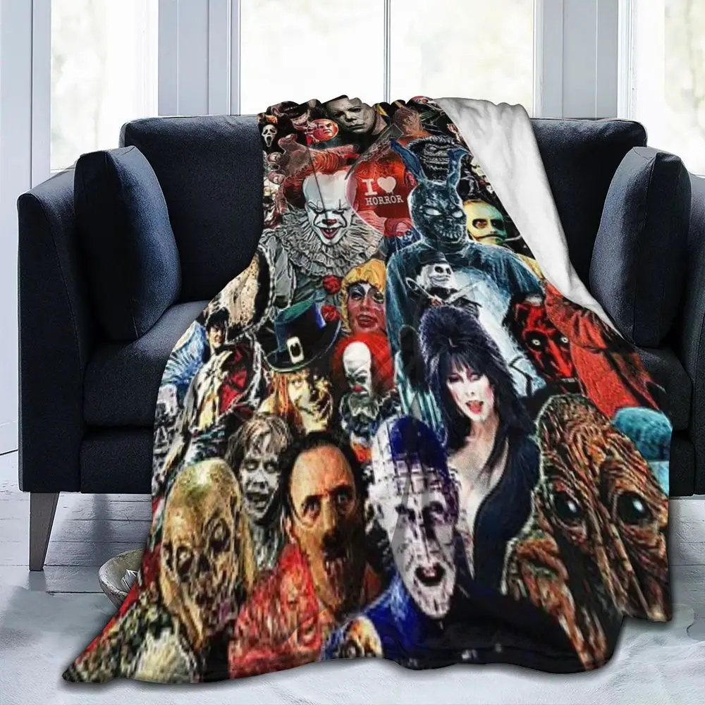 

Horror Movie Scary Blanket Halloween Child of Play Character Chucky Plush Throw Blankets for Bedding Lounge Bedspread
