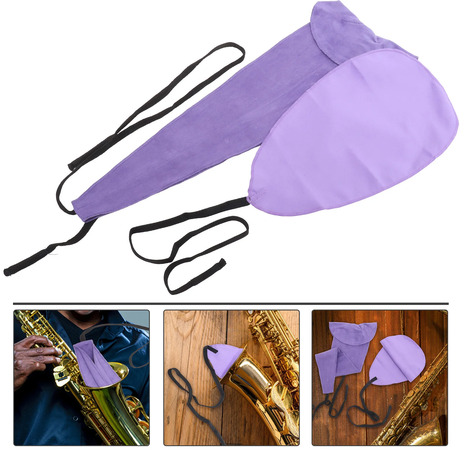 

2 Pcs Clarinet Sax Cleaning Cloth Flute Care Wipe Saxophone Purple Faux Suede Tool Maintenance