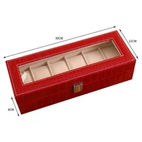 new 6 grids watch box men pu leather watch case holder organizer storage box for quartz watches jewelry boxes display best gift
