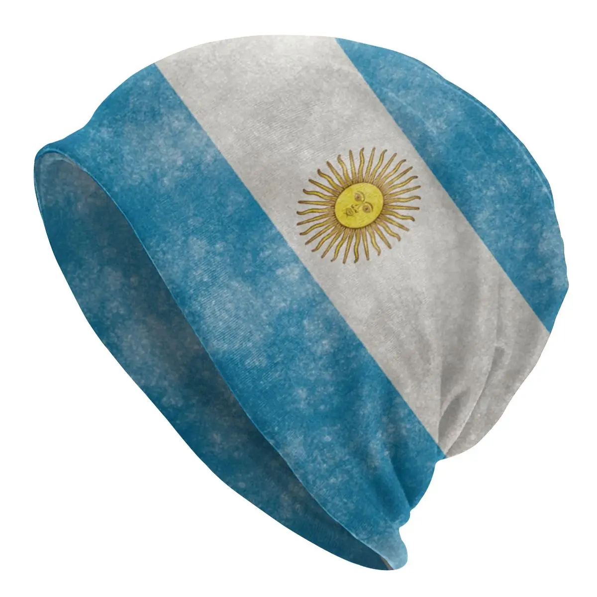 Женская зимняя теплая вязаная шапка с флагом Аргентины и солнцем уличные шапочки