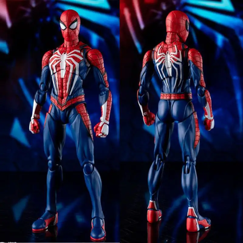 

Spider Man Upgrade Suit PS4 Game Edition SpiderMan Action Figure Collectable Model Toy Hand model Doll desktop ornaments gift