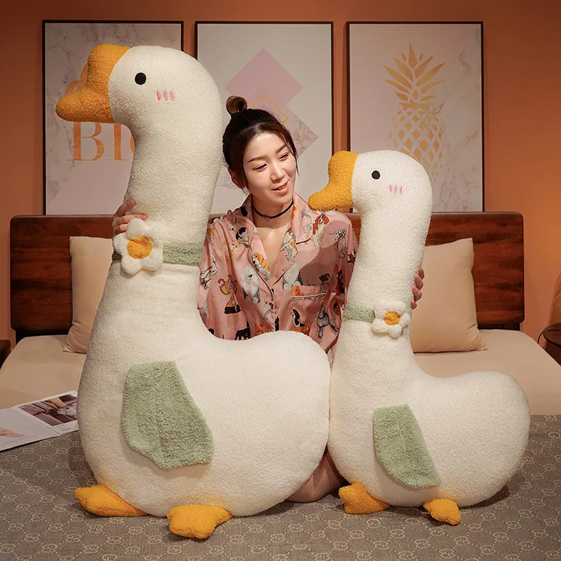 

Cute Big White Goose Pillow Plush Toy Children Hug Sleeping Doll Girls Children Bed Sleeping Clip Leg Doll Child's Birthday Gift