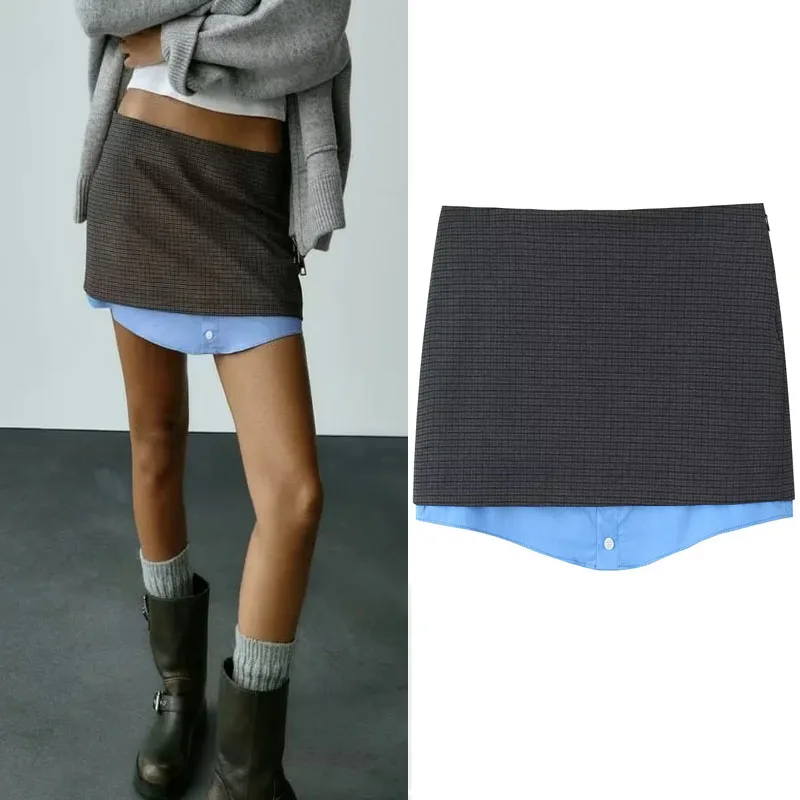 

Юбка-карандаш Женская короткая в клетку, в Корейском стиле