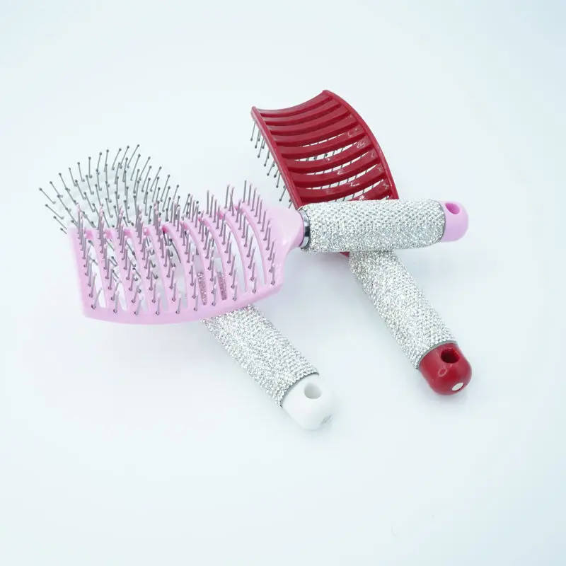 Шикарная Бриллиантовая пушистая расческа для массажа кожи головы