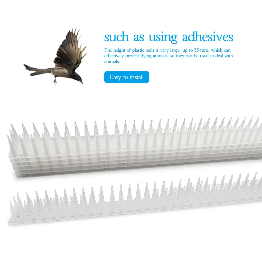 

10 Pieces Fowl Spikes Strips Anti Animals Thorns Fences Walls Outdoor Garden PP Nails Defenders Tools