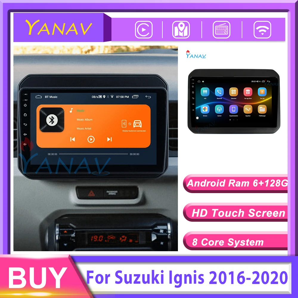

Android10 Car Radio Stereo Receiver For Suzuki Ignis 2016-2020 car multimedia dvd GPS Naviga head unit 128GB video tape recorder