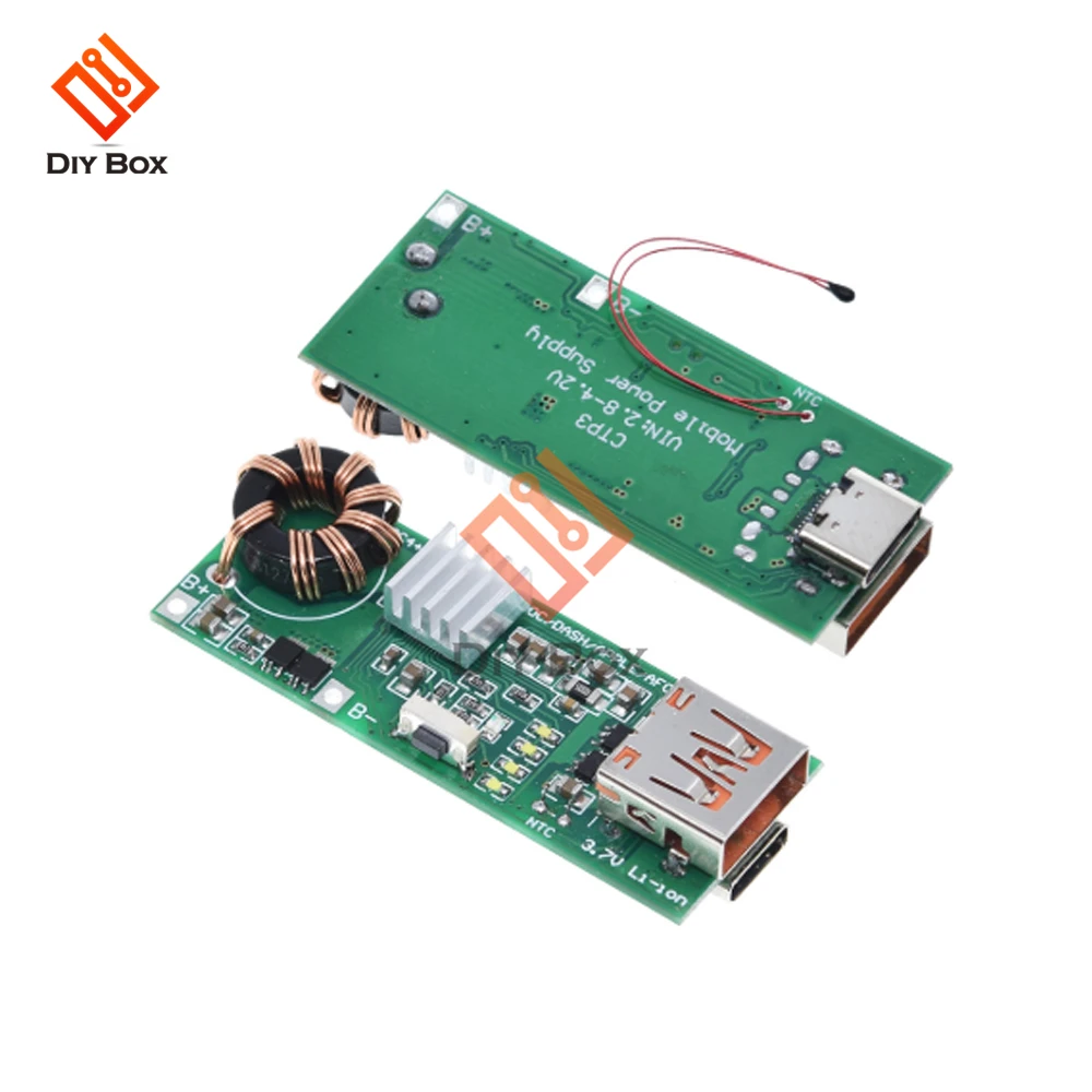 Плата быстрой зарядки QC4.0 QC3.0 PD USB от 3 7 в до 5 В 9 а 18 Вт внешний модуль зарядного