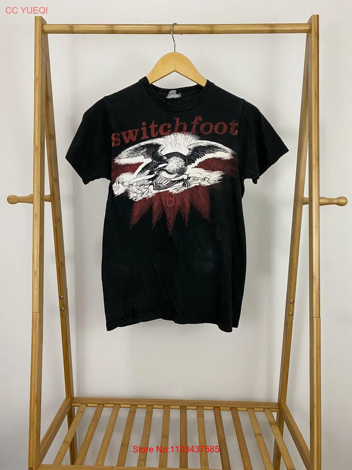 Выцветающая черная футболка VTG Y2K размер S