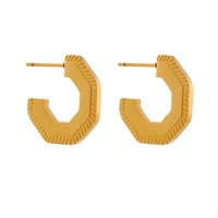 xiyanike european american style womens earrings polygon shape stainless steel earring woman gold silver color girls earrings