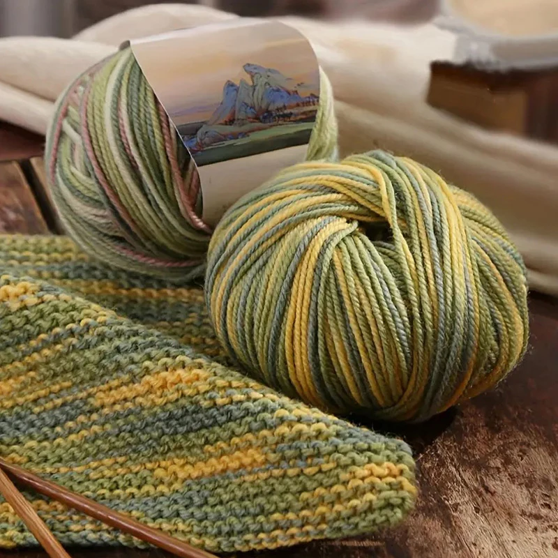 50 г/шар цветная хлопковая шерстяная пряжа мягкая для ручного вязания крючком