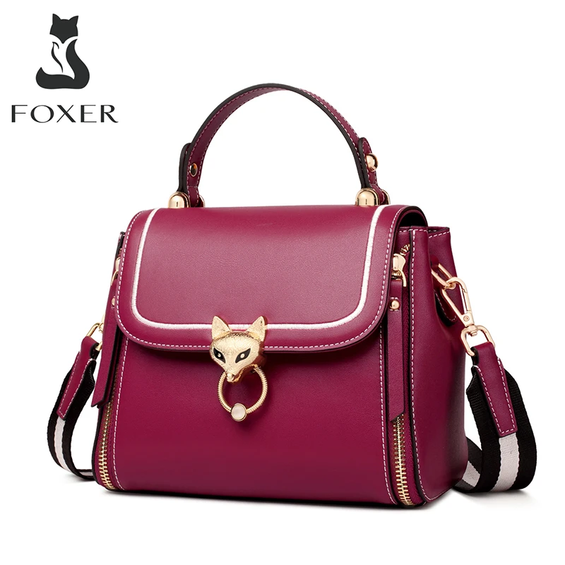 

FOXER Exclusive Design Lady Luxury Shoulder Crossbody Bags Workplace Woman Fashion Selection Split Cowhide High Capacity Handbag