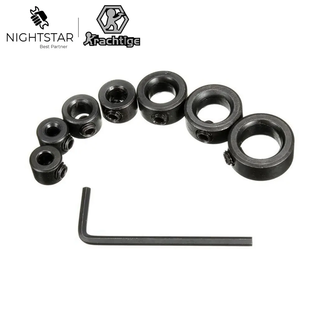 

7Pcs Countersink Drill Bit Set Adjustable Depth Stop Collar Woodworking Drilling + Wrench