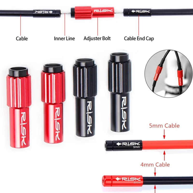 Inline Cable Adjuster Adapter Adjustment Screw Bolt Derailleur Shift Brake Cable End Cap