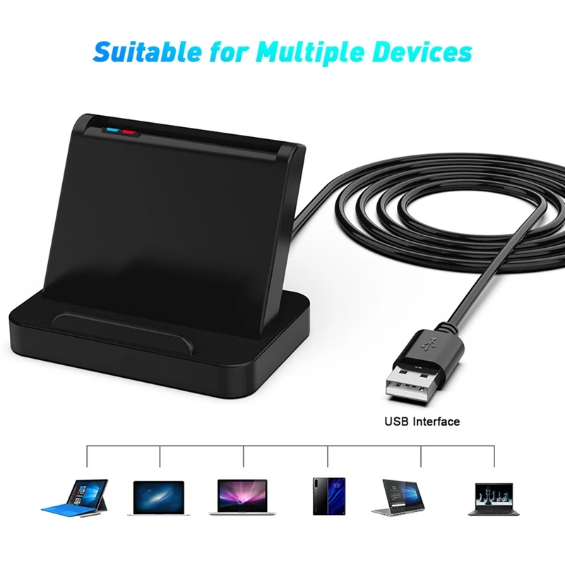 

Smart Card Reader USB CAC IC ATM Smart Card Reader Universal SIM Card Reader USB-CCID ISO Connector For Windows Linux Black