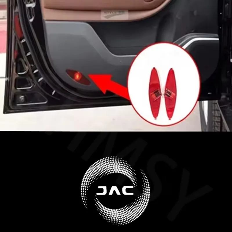 

2 шт. для JAC S3 S5 A13RS RS M2 T6 A13 A30 IEV4 HeYue YueYue светодиодные автомобильные дверные сигнальные лампы с логотипом, прожектор, аксессуары для освещения