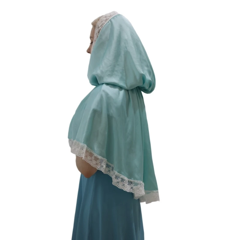 

Classical Lace Trim Woman Shawl for Spring Summer Sunproof Scarf with Hoodie