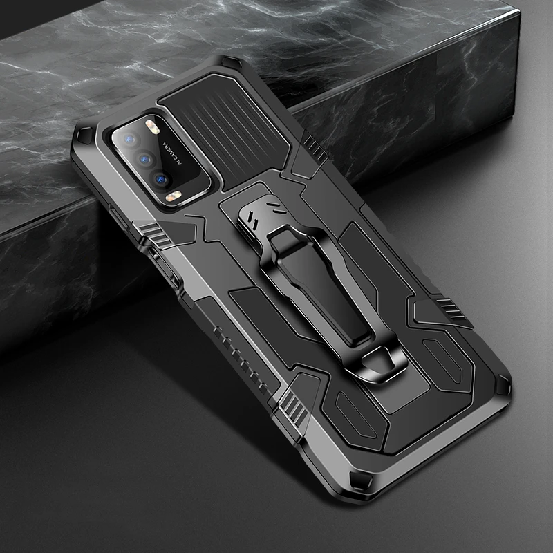 

For Xiaomi POCO M3 M4 Pro Case Luxury Shockproof Armor Stand Belt Clip Cover For Pocophone F3 Magnetic Car Holder Phone Cases