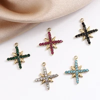 luxury zircons natural stone cross charms for jewelry making stainless steel gold pendants charms diy jewelry making accessories