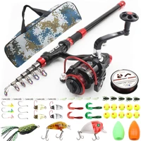 new telescopic fishing rod and reel combo carbon fiber 1 8 3 6m spinning casting carp sea jigging baitcasting tackle accessories